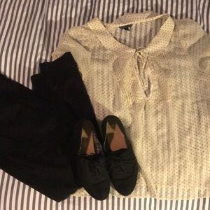 Peter Pan collar polka dot blouse
